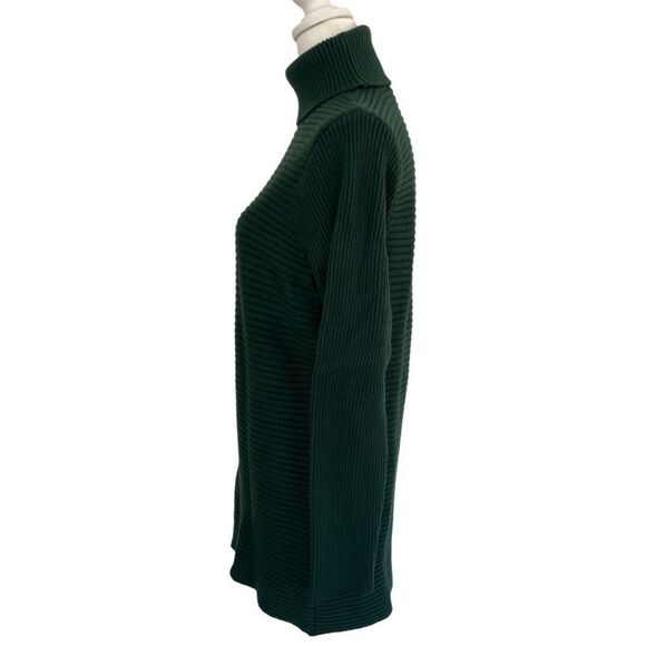 Devotion by Cyrus Turtleneck Ribbed tunic sweater, Pine Green, size M - Picture 5 of 8